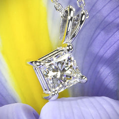 2 CT Princess Cut Diamond Charm Pendant For Women, Christmas Gifts