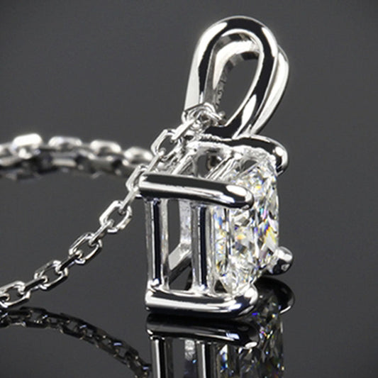 2 CT Princess Cut Diamond Charm Pendant For Women, Christmas Gifts