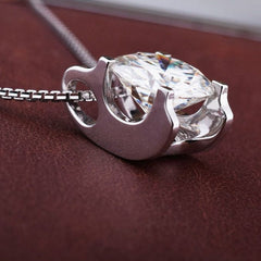 2.5 CT Round Cut Diamond  Charm Pendant   For Women, Christmas Gifts