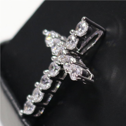 3.30 TCW Round Cut Diamond Cross Pendant For Women, Charm Pendant, Anniversary Gifts, Christmas Gifts