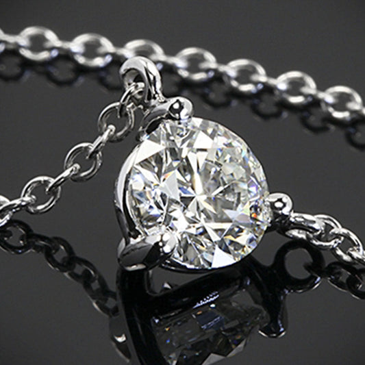 3 CT Round Cut Diamond Charm Pendant For Women, Wedding Pendant, Engagement Pendant