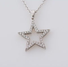 1.2 TCW Round Cut Diamond Charm Pendant For Women, Wedding Pendant, Christmas Gifts, Star Pendant