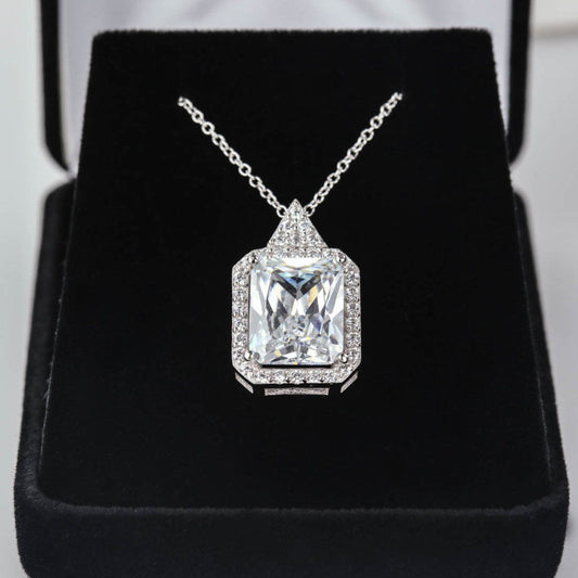 2 CT Radiant Cut Diamond Charm Pendant For Women, Halo Pendant, Anniversary Gifts, Christmas Gifts