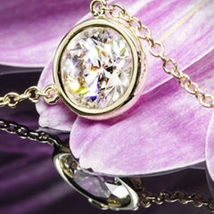 2.5 CT Round Cut Diamond Charm Pendant For Women, Wedding Pendant, Christmas Gifts, Bezel Pendant