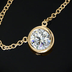 2.5 CT Round Cut Diamond Charm Pendant For Women, Wedding Pendant, Christmas Gifts, Bezel Pendant