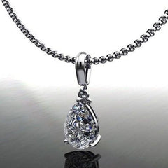1.5 CT Pear Cut Diamond Charm Pendant For Women, Wedding Pendant, Anniversary Gifts