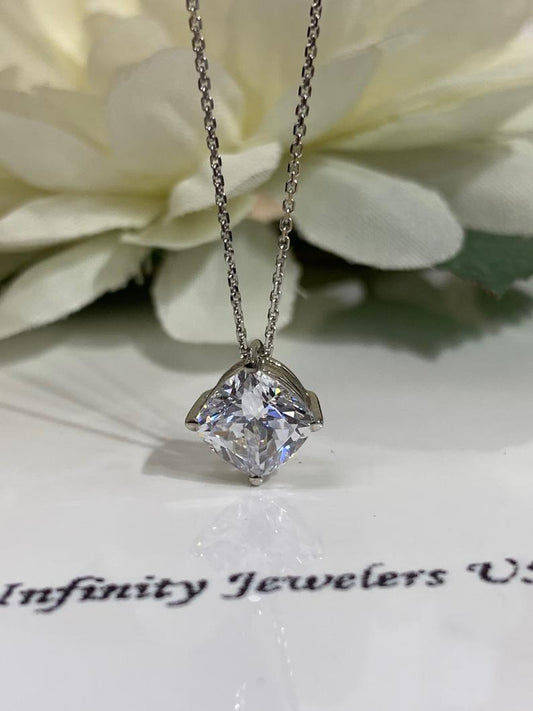 1 CT Cushion Cut Diamond Charm Pendant For Women, Wedding Pendant, Christmas Gifts, Anniversary Gifts