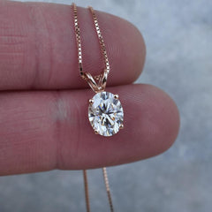 2 CT Oval Cut Diamond Charm Pendant For Women, Christmas Gifts, Anniversary Gifts, Wedding Pendant