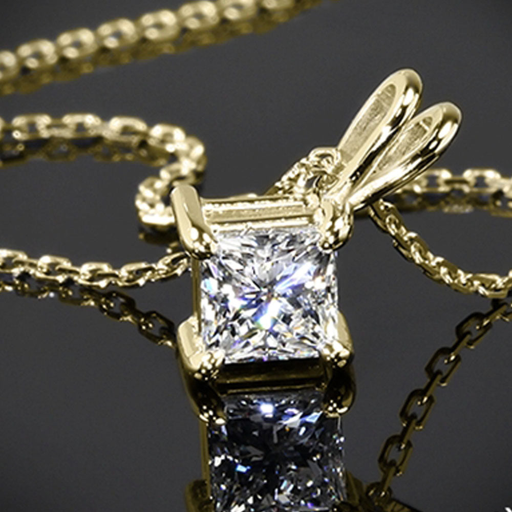 2 CT Princess Cut Diamond Charm Pendant For Women, Engagement Pendant, Christmas Gifts