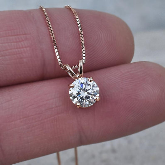 2.5 Carat Round Cut Diamond Charm Pendant For Women, Christmas Gifts, Anniversary Gifts