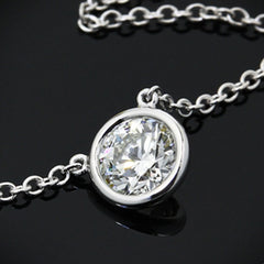 2 CT Round Cut Diamond Bezel Charm Pendant For Women, Wedding Pendant, Christmas Gifts