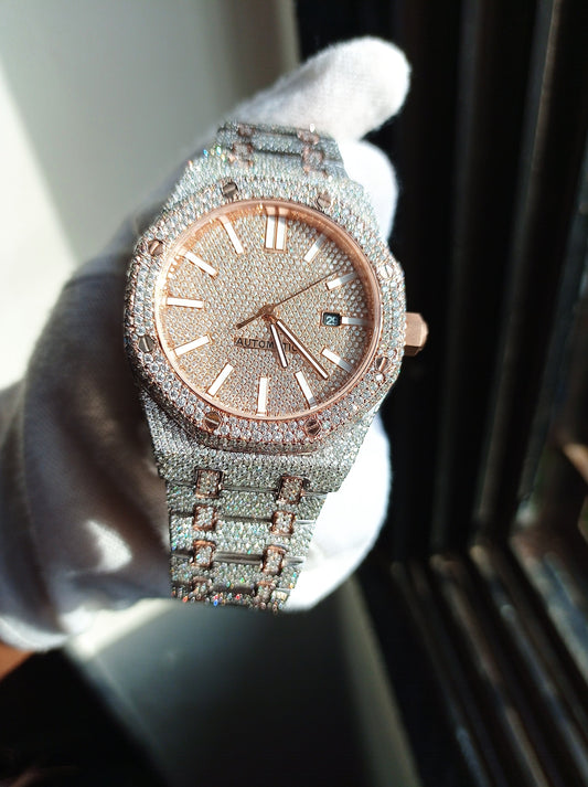 Dazzling Moissanite Watch For Men's Wrist Watch Gift For Him Luxury Watch