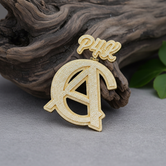 "Hip Hop Luxury Pendant – Moissanite Diamond “A One” Initial with Crown by Alposh"
