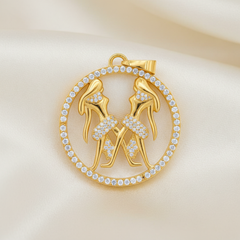 Gemini Medallion – Astrological Grace in VVS Moissanite