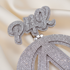 "Hip Hop Luxury Pendant – Moissanite Diamond “A One” Initial with Crown by Alposh"