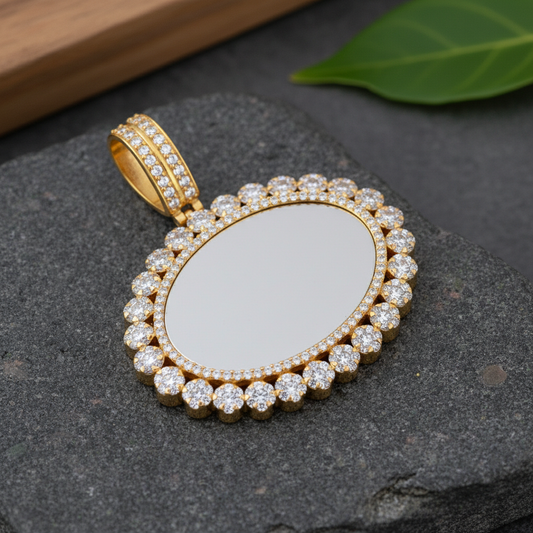 Luxury Two-Tone Pendant with Moissanite Diamonds –  Photo Jewelry by Alposh